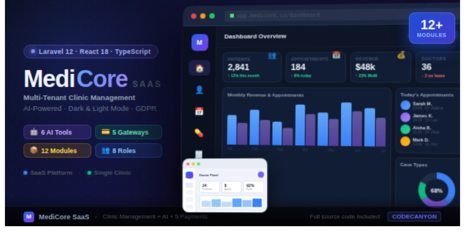 MediCore - Multi-Tenant Clinic Management SaaS